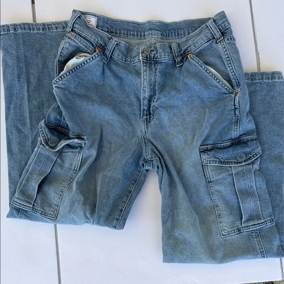 Blue Denim Cargo Jeans - Picture 4 of 5